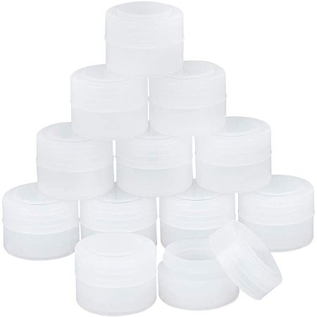 BENECREAT 30PCS White Silicone Cream Jars Round Travel Sample Containers for Cosmetic Eye Creams, Lip Balm, Hair Wax, Glitter Nail Art