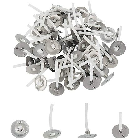 PandaHall Elite 500pcs Candle Wicks 1 Inch Low Smoke Candle Wick with Metal Tabs for Candle Making