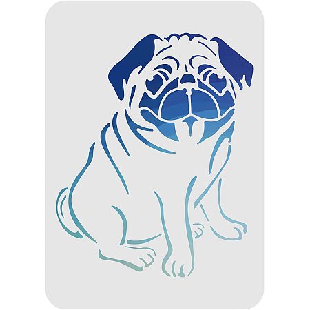FINGERINSPIRE Dog Drawing Painting Stencils Templates 11.6x8.3 Inch Plastic Stencils Decoration Square Rectangle Reusable Stencils for Painting on Wood, Floor, Tile, Wall and Fabric