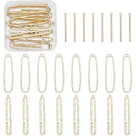 CHGCRAFT 24Pcs Strips Pendants Charms Rectangle Bar Connectors Charms for Bracelet Necklace Jewelry Making