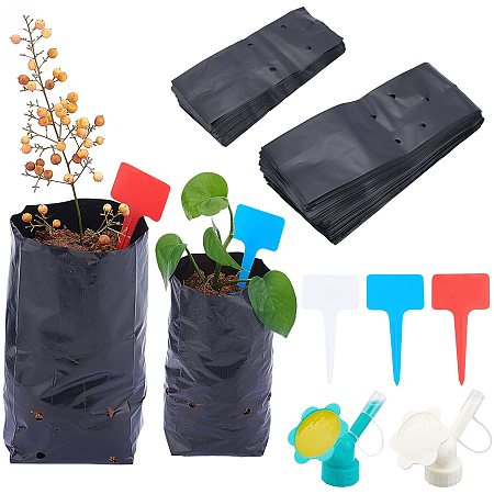 PandaHall Elite 232pcs Plant Grow Kit 200pcs 2 Sizes PE Seedling Bag 8.6x3