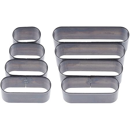 SUPERDANT 8pcs/Set Steel Leather Die Round Head Rectangle Shape High Carbon Cutter Hollow Punching Tool with Box Cutting Mold Punching Die Set for Handmade DIY Leather Craft Stainless Steel