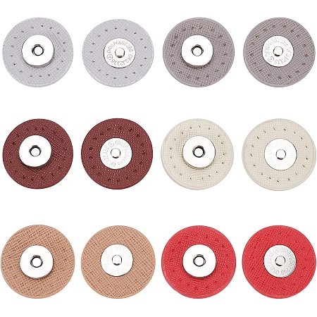 WADORN 6 Colors Leather Magnetic Snap, 31mm Purse Closure Magnetic Buttons Handbags Magnetism Hasp Bag Fastener Clasp Replacement for DIY Leather Sewing Craft Purses Handbag Clothes