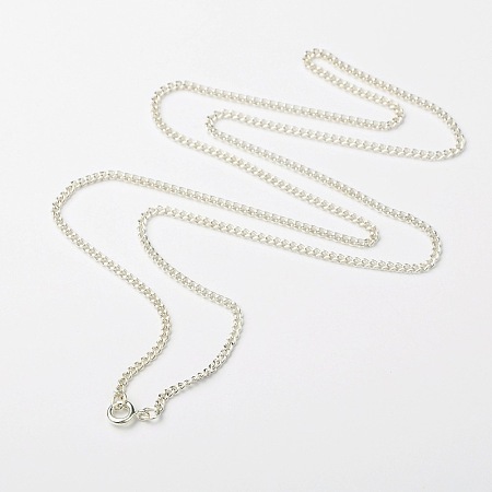 Honeyhandy Iron Twisted Chains Necklace Making, with Brass Spring Ring Clasps, Silver Color Plated, 24 inch