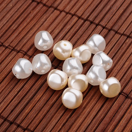Arricraft Nuggets Imitation Pearl Acrylic Beads , Mixed Color, 7.5x7x7.5mm, Hole: 0.5mm, about 2100pcs/500g