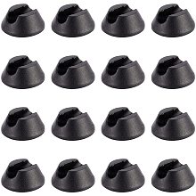 SUPERFINDINGS 30pcs 31x14.5mm Self Adhesive Plastic Leg Protector Feet Half Round Black Leg Tips Hairpin Coffee Table Legs Tips for Side Table Bench and Nightstand