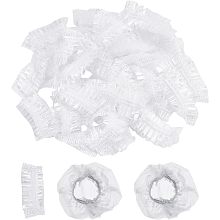 GORGECRAFT 300PCS Clear Ear Covers for Shower Waterproof Plastic Shower Ear Caps Elastic Hair Cut Ear Protectors Bathing Accessories for Skin Care Hair Dryer Dye Salon Shower Spa