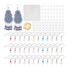 Unicraftale DIY Jewelry Making Findings Kit, Including 304 Stainless Steel Earring Hooks & Jump Rings, Suede Fiber Cleaning Cloth, Plastic Ear Nuts, Brass Rings, Mixed Color, 794Pcs/box