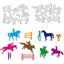 BENECREAT Equestrian Silhouette Cutting Dies, Metal Embossing Stencils Template for Making Photo Decorative Paper Scrapbooking, 0.08cm Thick