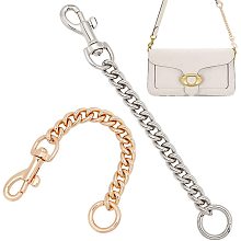 WADORN 2 Colors Metal Purse Chain Strap Extender, 5.9 Inch Women Bag Shoulder Strap Extender Gold Short Handbag Chain Bag Strap Charms Accessories Pochette Purse Flat Chain Replacement Decoration