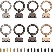 CHGCRAFT 8Sets 4 Colors Alloy Detachable Snap Hook Swivel Clasps Spring Gate Rings with Ribbon Ends for Keychain Clasp Findings, Mixed Color