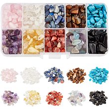 NBEADS 200G 10 Styles Gemstone Chip Beads, No Hole Natural Stone Beads Crystals Crushed Beads Irregular Shaped Loose Beads for Jewelry Making Craft Gift