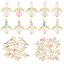 PandaHall Elite 30Pcs Angel Wings Pendant 2 Styles Acrylic Angel Wing Charm Angel Wings Jewelry Tibetan Style Guardian Pendants for DIY Keychain Necklace Craft Party Favor Wedding Jewelry Making