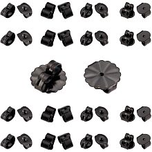 UNICRAFTALE About 50pcs 5 Styles Electrophoresis Black Earring Back Nut Stainless Steel Ear Nuts Earring Clasp Stopper for DIY Jewelry Making 0.8~1.2mm Hole