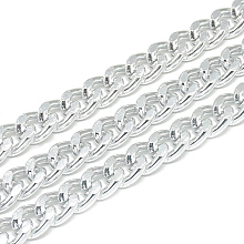 Unwelded Aluminum Curb Chains, Gainsboro, 12x9x2.3mm