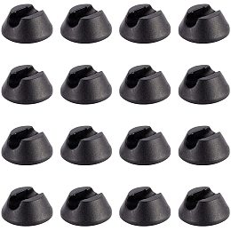 SUPERFINDINGS 30pcs 31x14.5mm Self Adhesive Plastic Leg Protector Feet Half Round Black Leg Tips Hairpin Coffee Table Legs Tips for Side Table Bench and Nightstand