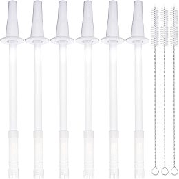 GORGECRAFT Reusable Straws for 1/Half Gallon Water Bottles Detachable Straw Replacement Reusable Silicone Straw Cut Short to Fit Any Big Jug Bottle with Spout Lid/Cap (6 Straws+3 Cleaner Brushes)