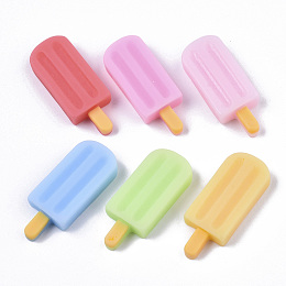 Honeyhandy Opaque Resin Cabochons, Imitation Food, Ice Cream, Mixed Color, 36.5x14.5x6mm