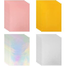 SUPERFINDINGS 80Pcs A4 Hot Foil Stamping Paper 4 Colors Heat Transfer Foil 20.7x29cm Hot Foil Transfer Sheets for DIY Craft Embossing Scrapbooking Cards