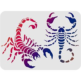 FINGERINSPIRE Scorpion Stencils Template 11.7x8.3 inchPlastic Drawing Painting Stencils with 2 Scorpion Patterns Stencils for Painting on Wood, Floor, Wall and Tile