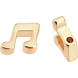 BENECREAT 50Pcs 18K Gold Plated Music Note Pendant Charm Brass Beads Top Drilled Beads Music Pendants for DIY Necklace Bracelet Earrings