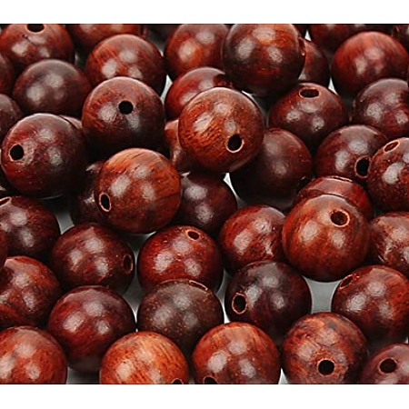 SUNNYCLUE Natural Wood Beads, Round, Coconut Brown, 7.5~8mm, Hole: 1mm; 200pcs/box