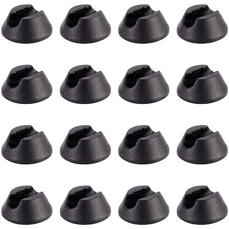 SUPERFINDINGS 30pcs 31x14.5mm Self Adhesive Plastic Leg Protector Feet Half Round Black Leg Tips Hairpin Coffee Table Legs Tips for Side Table Bench and Nightstand
