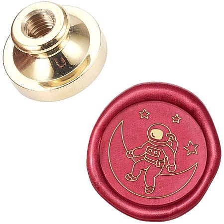 CRASPIRE Wax Seal Stamp Head Astronaut Removable Sealing Brass Stamp Head for Creative Gift Envelopes Invitations Cards Decoration