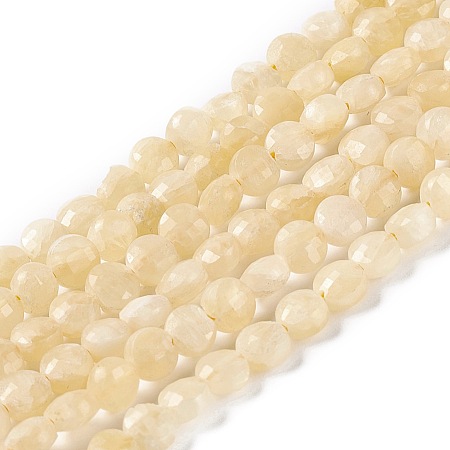 Arricraft Natural Topaz Jade Beads Strands, Faceted, Flat Round, 4~4.5x3mm, Hole: 0.8mm, about 92pcs/strand, 15.35''(39cm)