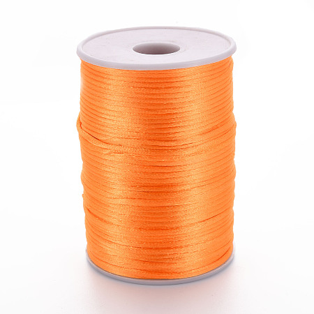 Honeyhandy Polyester Cords, Dark Orange, 2mm, about 98.42 yards(90m)/roll