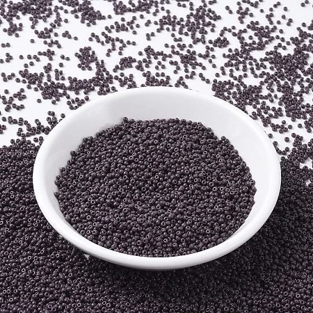 MIYUKI Round Rocailles Beads, Japanese Seed Beads, 11/0, (RR497) Opaque Chocolate, 2x1.3mm, Hole: 0.8mm, about 1111pcs/10g