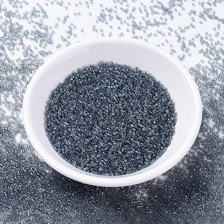 MIYUKI Delica Beads, Cylinder, Japanese Seed Beads, 11/0, (DB1897) Transparent Gray Luster, 1.3x1.6mm, Hole: 0.8mm; about 2000pcs/10g