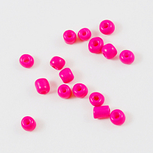 Honeyhandy Baking Paint Glass Seed Beads, Fuchsia, 4~5x3~4mm, Hole: 1~2mm