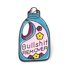 Honeyhandy Alloy Enamel Brooches, Enamel Pin, with Butterfly Clutches, Laundry Detergent with Word Bullshit Remover, Electrophoresis Black, Colorful, 39x21.5x10mm