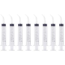 BENECREAT 20 Pack 12ml Curved Tip Syringe Plastic Dispensing Syringe for Scientific Labs Animal Feeding