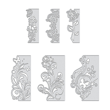 Carbon Steel Cutting Dies Stencils, for DIY Leather Making, Matte Platinum Color, 6pcs/set