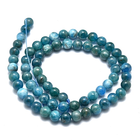 ARRICRAFT Natural Apatite Beads Strands, Round, 6~6.5mm, Hole: 0.6mm, about 66pcs/Strand, 15.35 inches(39cm)