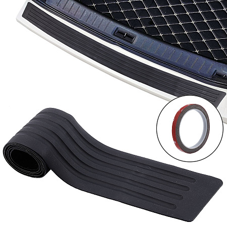 Gorgecraft Trunk Rubber Protection Strip, Car Rear Bumper Protector Cover, with Adhesive Tape, Black, 920x73x2.5mm