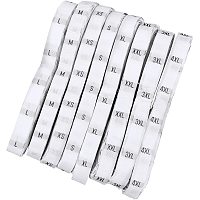 FINGERINSPIRE Clothing Size Labels, Garment Accessories, Size Tags, White, 12mm, 15m/Roll; about 500pcs/Roll; 8 sizes, 1size/roll, 8rolls/set