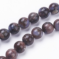 ARRICRAFT Natural African Blue Opal Beads Strands, Round, Saddle Brown, 8~8.5mm, Hole: 1mm, about 47pcs/strand, 15.3~15.5 inches(39~39.5cm)