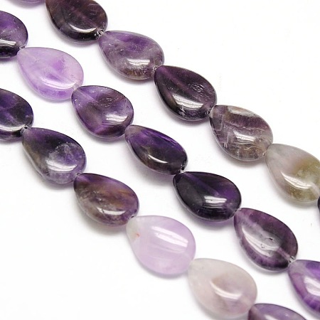Arricraft Natural Teardrop Amethyst Beads Strands, 18x13x6mm, Hole: 1mm, about 23pcs/strand, 15.74 inches