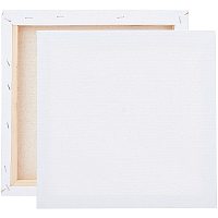 Wood and Linen Painting Canvas Panels, Blank Drawing Boards, for Oil & Acrylic Painting, Square, White, 30x30x1.65cm
