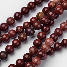 ARRICRAFT Natural Red Jasper Beads Strands, Round, Dark Red, 8mm, Hole: 1mm, about 48pcs/strand, 14.8 inches