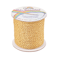 Olycraft Nylon Thread, Twisted Cord, Gold, 5mm, about 30yards/roll(27.432m/roll)