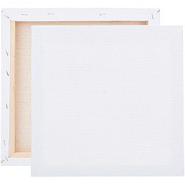 Wood and Linen Painting Canvas Panels, Blank Drawing Boards, for Oil & Acrylic Painting, Square, White, 30x30x1.65cm