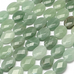 ARRICRAFT Faceted Oval Natural Green Aventurine Beads Strands, 17x13x6mm, Hole: 1mm, about 13pcs/strand, 8.26 inches