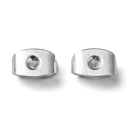 NBEADS 5000Pcs Iron Earnuts Earrings Backs, Silver, 6x4x3mm, Hole: 0.7~1.0mm