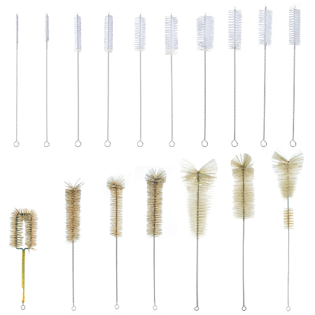 Olycraft DIT Kits, Nylon Tube Brushes and Pig Hair Beaker Brushes, PeachPuff, 185~360x20~63mm, about 17pcs/set