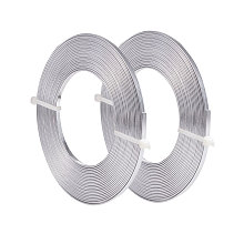 Aluminum Wire, Flat, Silver, 3mm; about 5m/roll