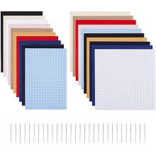 11CT Cross Stitch Fabric Sheets, Cloth Embroidery Fabric, for Making Garments Crafts, with Iron Sewing Needles, Mixed Color, 15x10~15x0.06~0.07cm